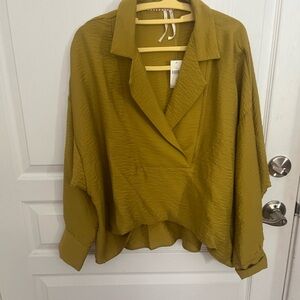 Anthropologie Mustard Blouse